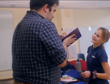 Luis Rivera teaching Spanish at, Whitby School